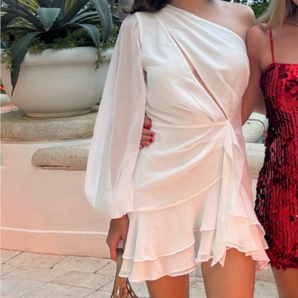 Michael Costello White Mini Dress